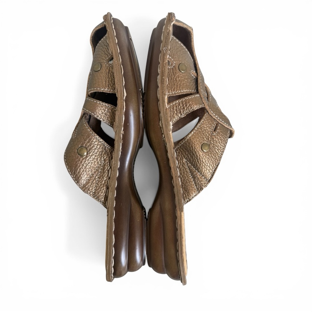 Covington Heather Bronze Leather Fisherman Comfort Slip On Slide Wedge Sandals 8 - Picture 4 of 12